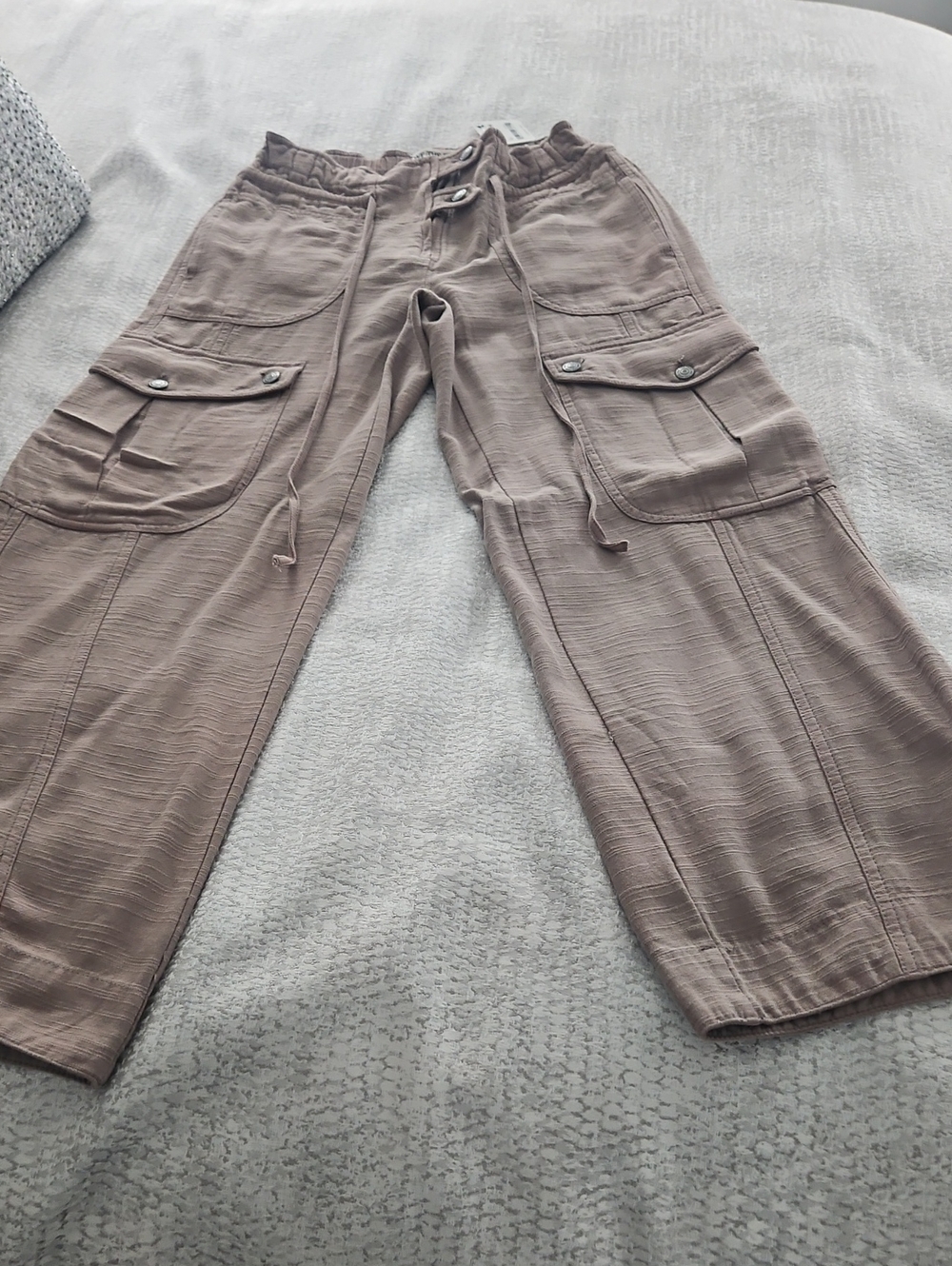 WoMen's Casual Cargo Pants in Taupe